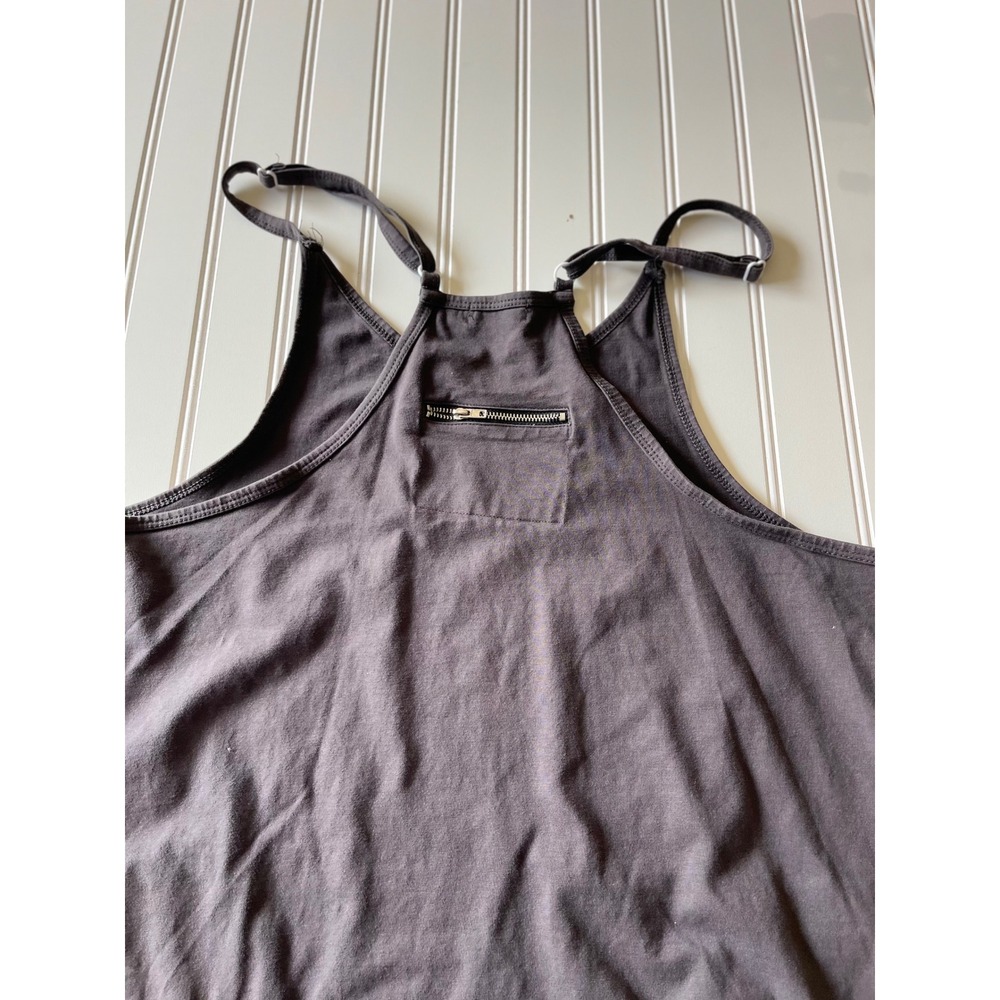 Oufeiya Charcoal Gray Wide Leg Overalls Adjustable Straps Drop Crotch Jumpsuit M - Picture 8 of 9